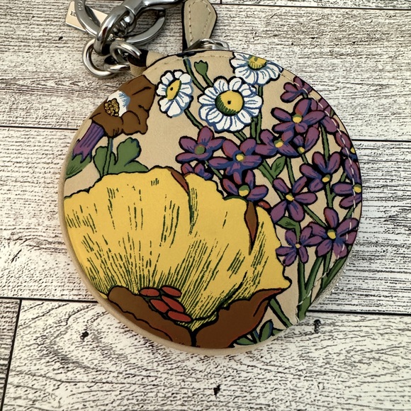 Coach Circular Coin Pouch with Floral Print - Picture 3 of 5